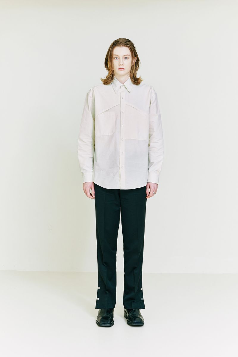 Oblique Cover Shirt cream