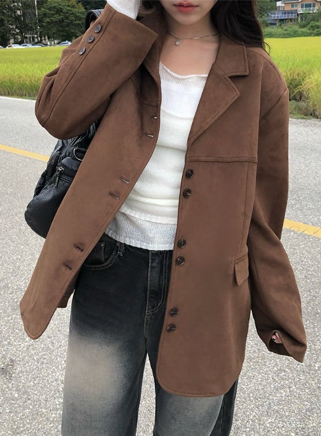 [MADE] Molded Suede Button Jacket