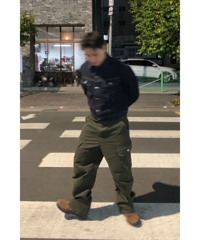 Washed Cargo Biker Pants