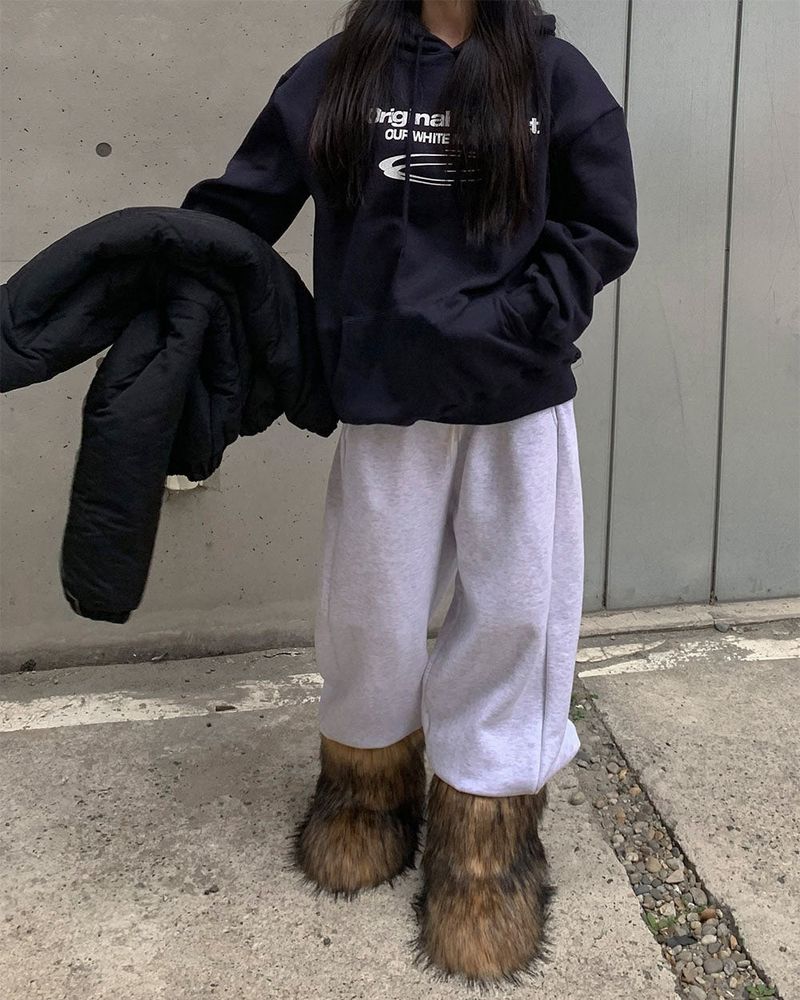 Bear fur boots