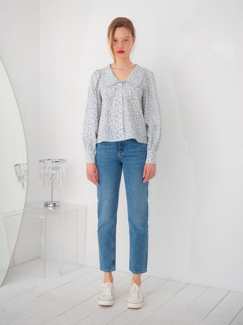 COTTON RUFFLE COLLAR BLOUSE_FLOWER