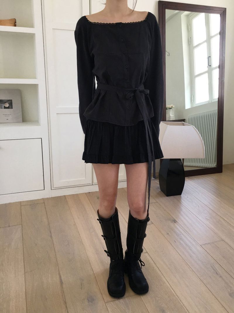 Lace up warker long boots