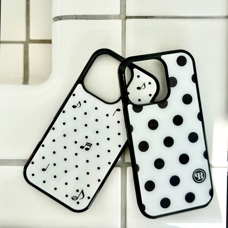 [MADE] xs ♩♪♬ dot. (white) glass bumper iPhone case