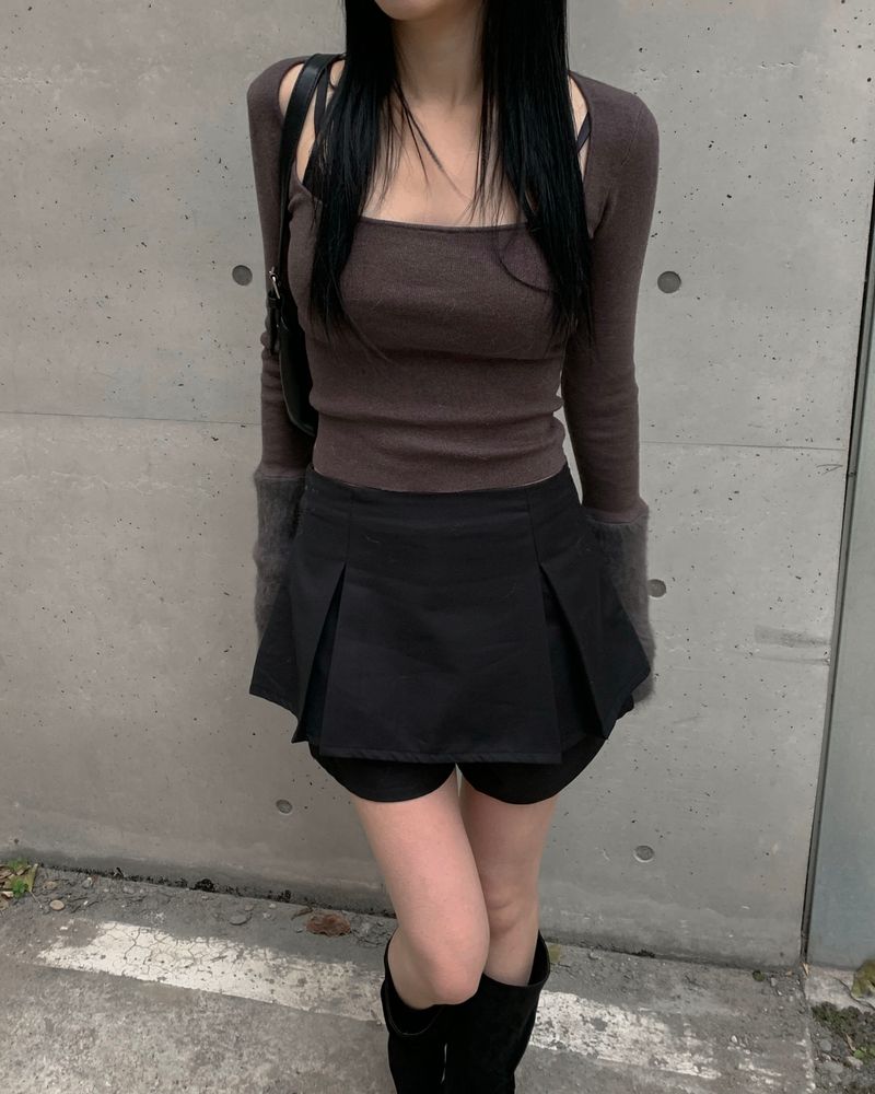 Pleated pants skirt
