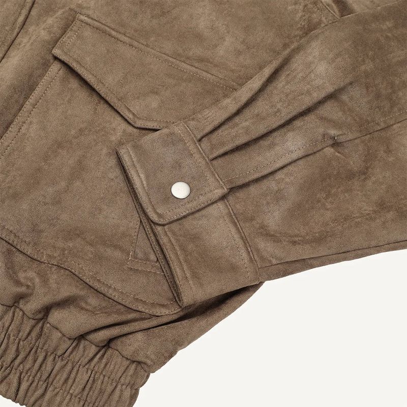 Glow High-Neck Suede Jacket