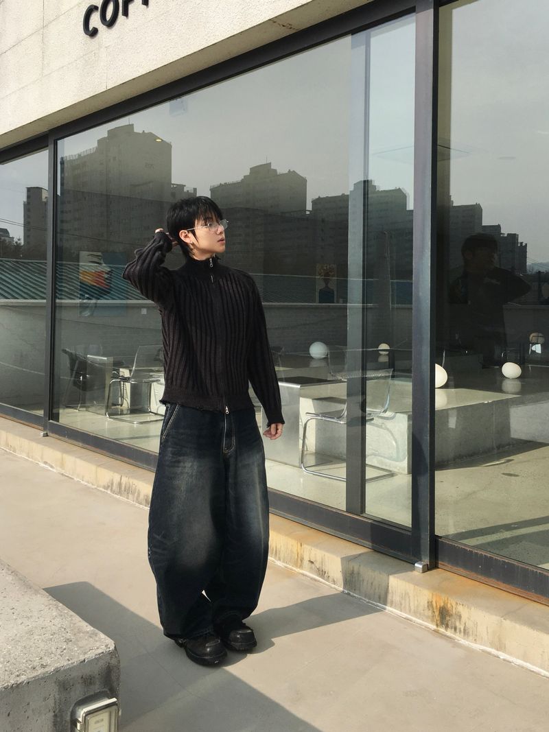 DL Ribbed Knit Zip-Up 3C