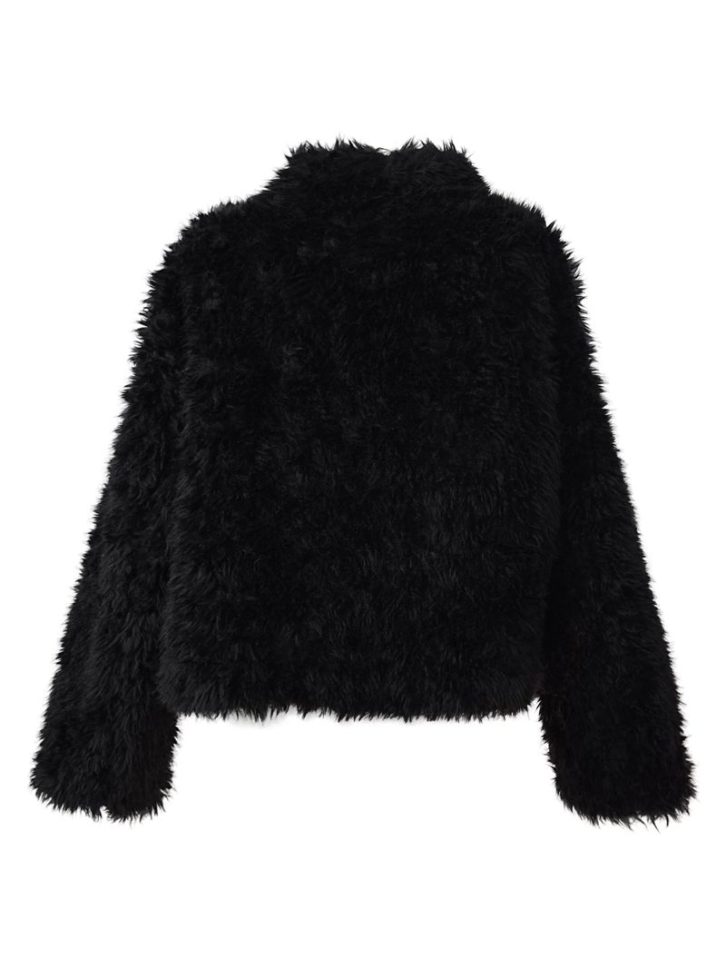 noir chic teddy fur jacket