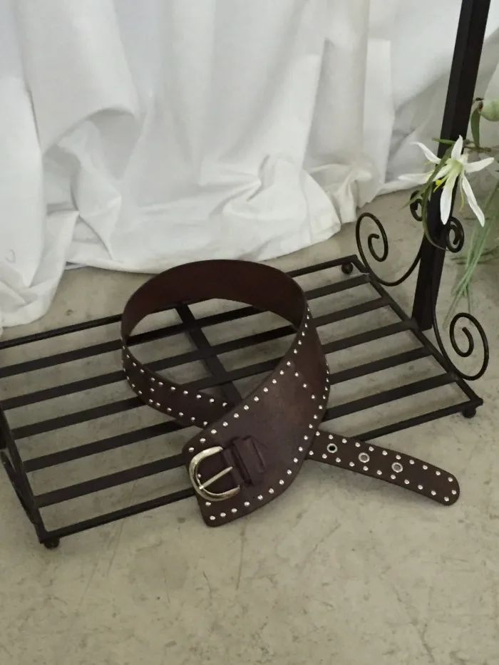 Deep Brown Western Stud Belt