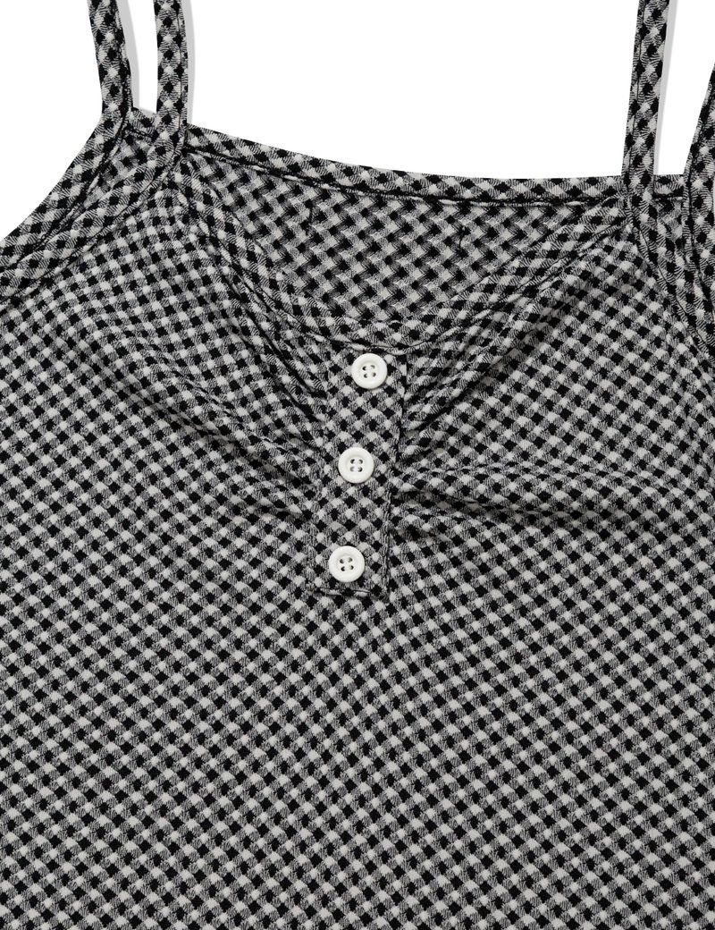 CHECKERED LACE SLEEVELESS(BLACK)