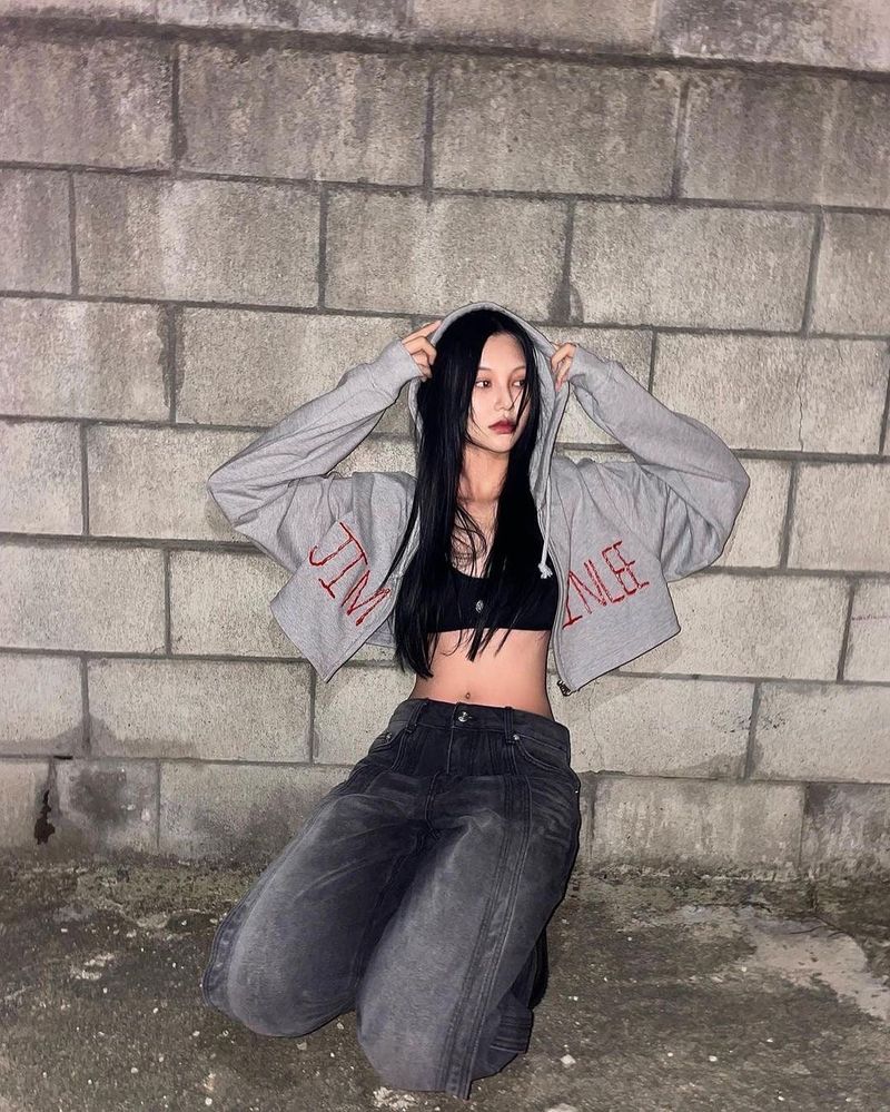 [MADE] CROP JERSEY ZIP-UP GREY