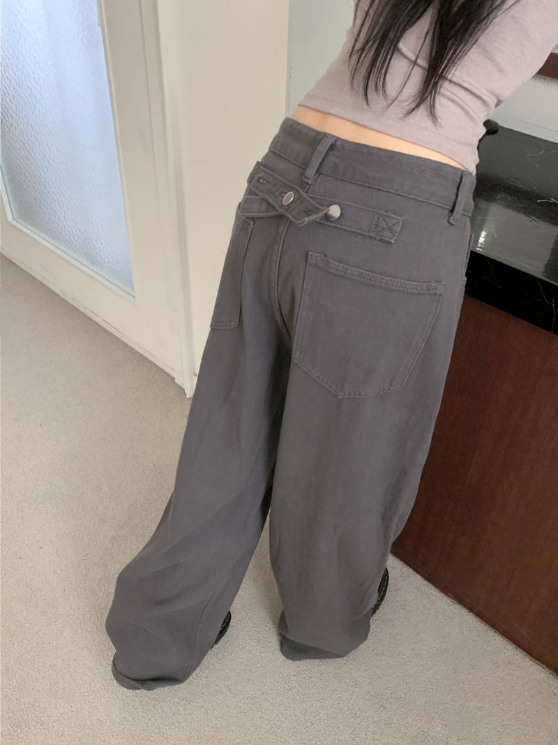 Back Point Bizzo Wide Long Denim Pants