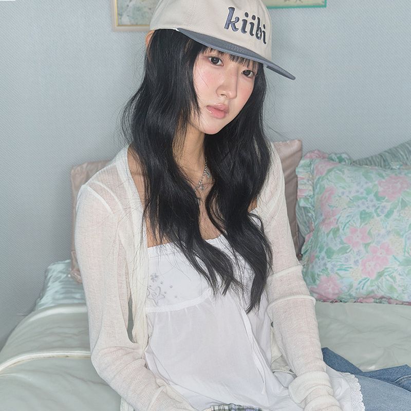 logo two tone cap oatmeal & dusty blue