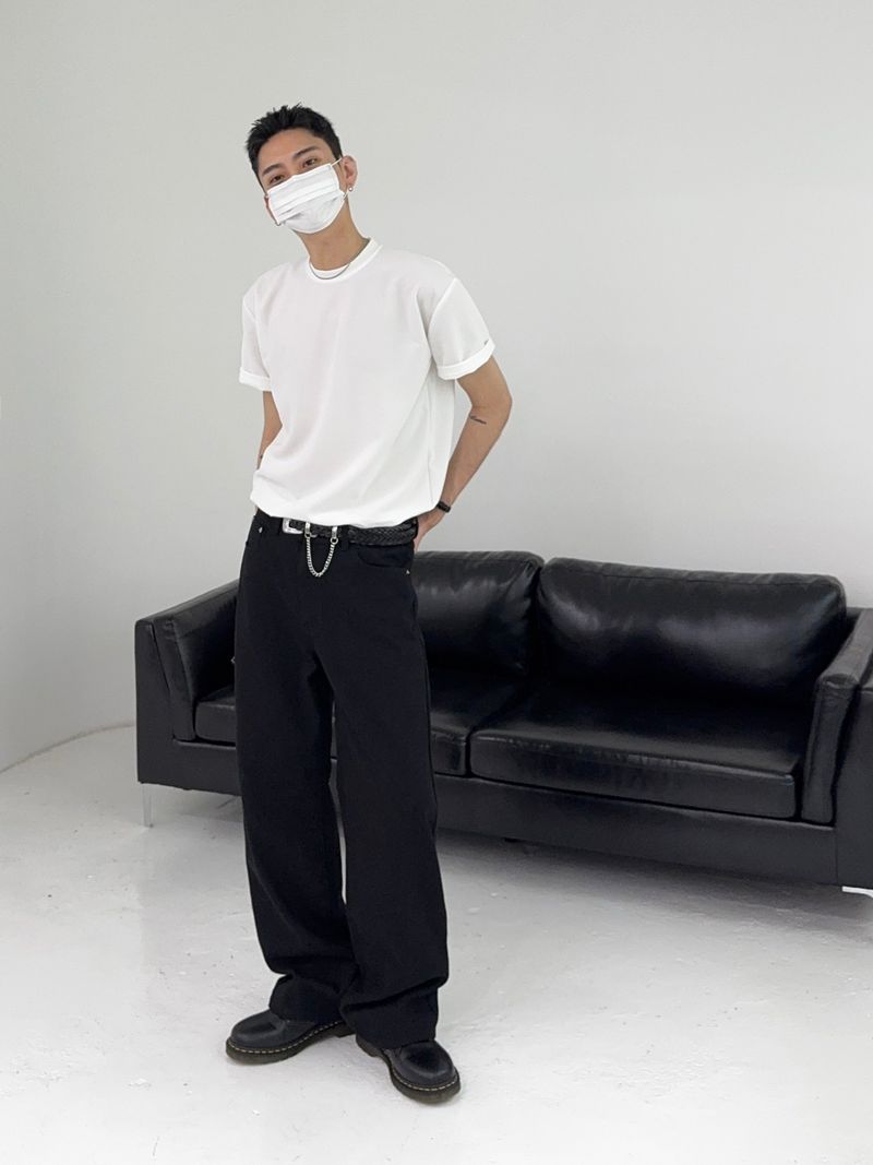 RO Relaxed Semi-Wide Cotton Pants (2C)