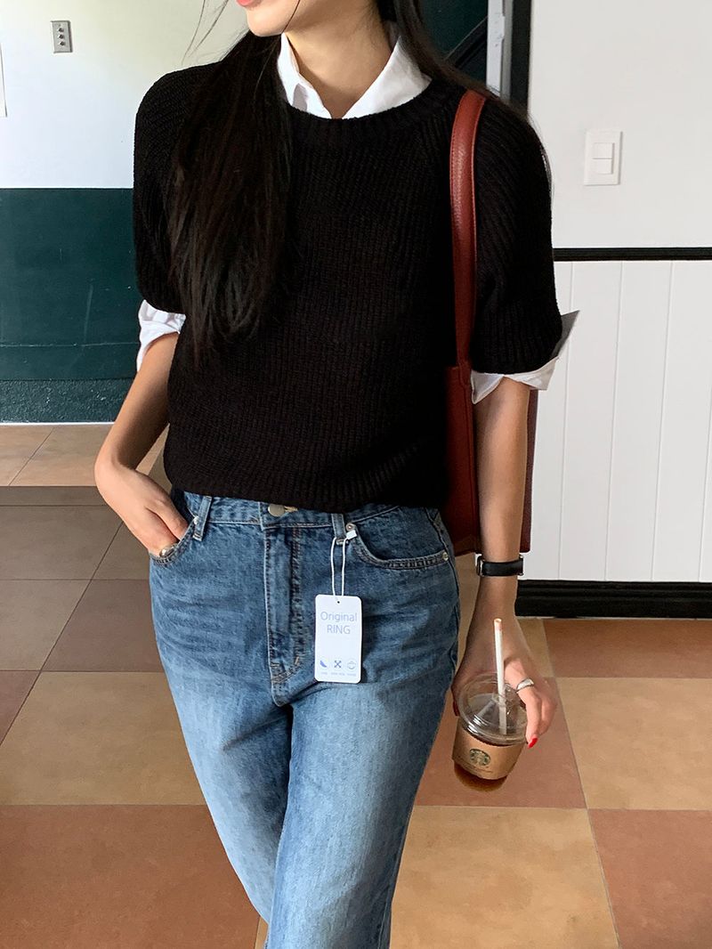 [MADE] Two-mer half knitwear