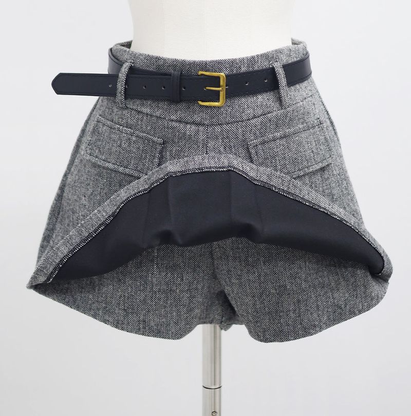 Tully Wool Blend Shorts (Belt Set)