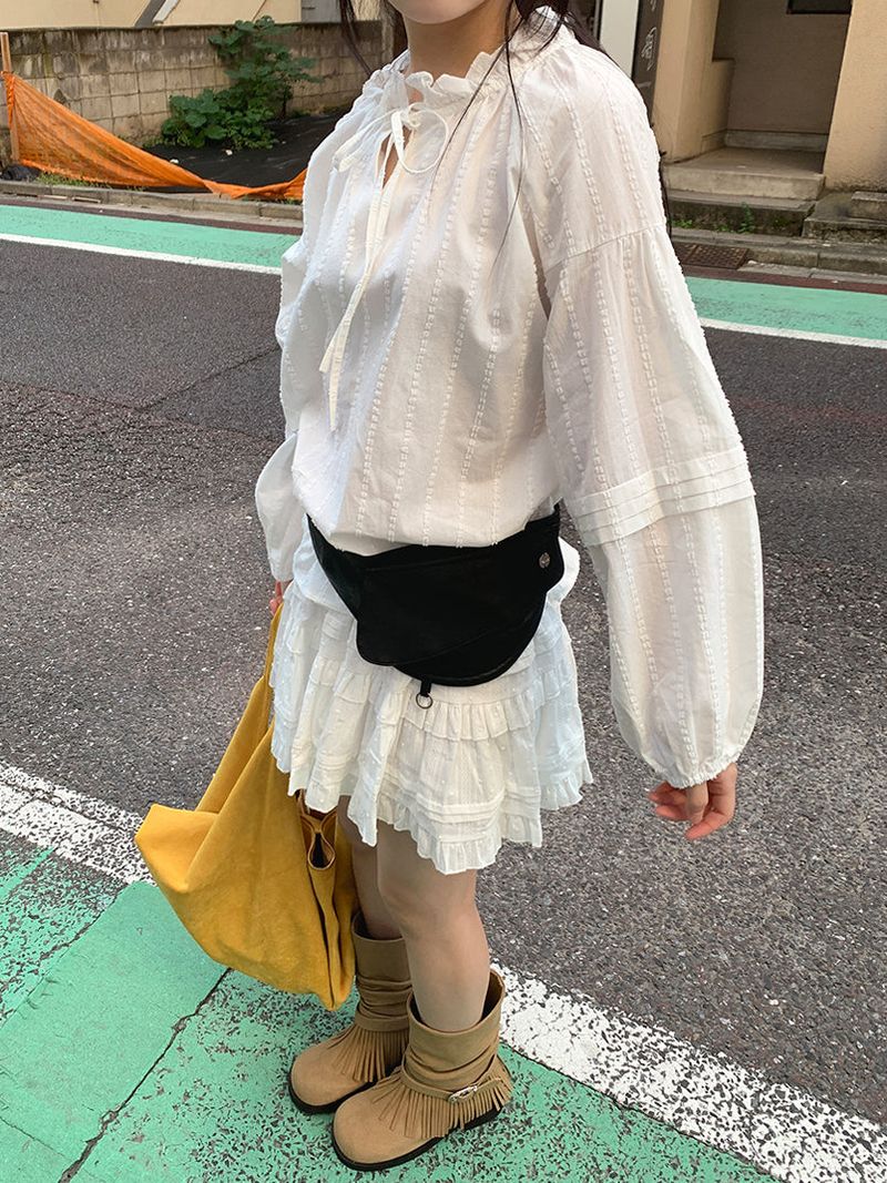 BENNY FRILL PUFF BLOUSE (2C)