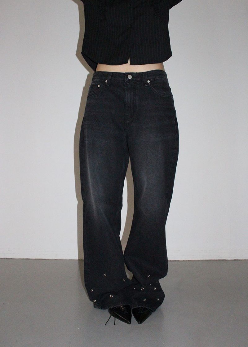 EYELET DENIM PANTS