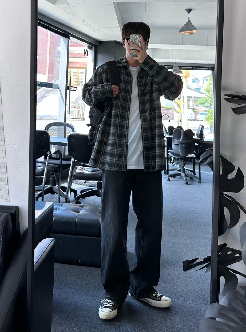 [premium] jack check overfit shirts