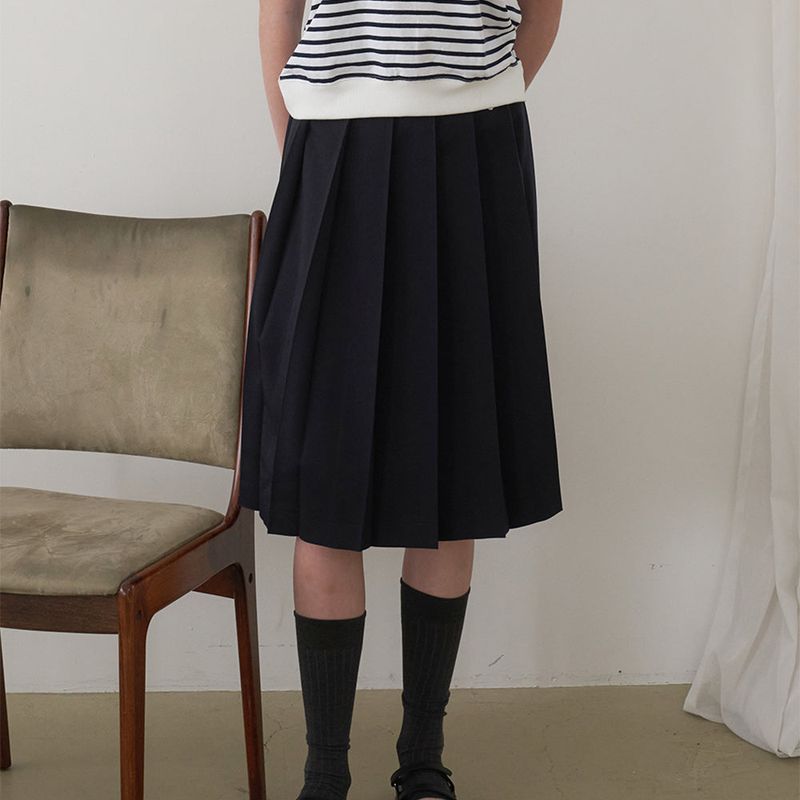 OVT-U(オーブイティーユー)の「Classic Soft Pleats Skirt_Black(Skirts)」