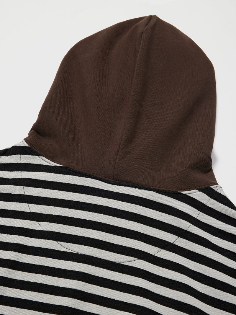 Colorblock Hoodie Indigo Stripe