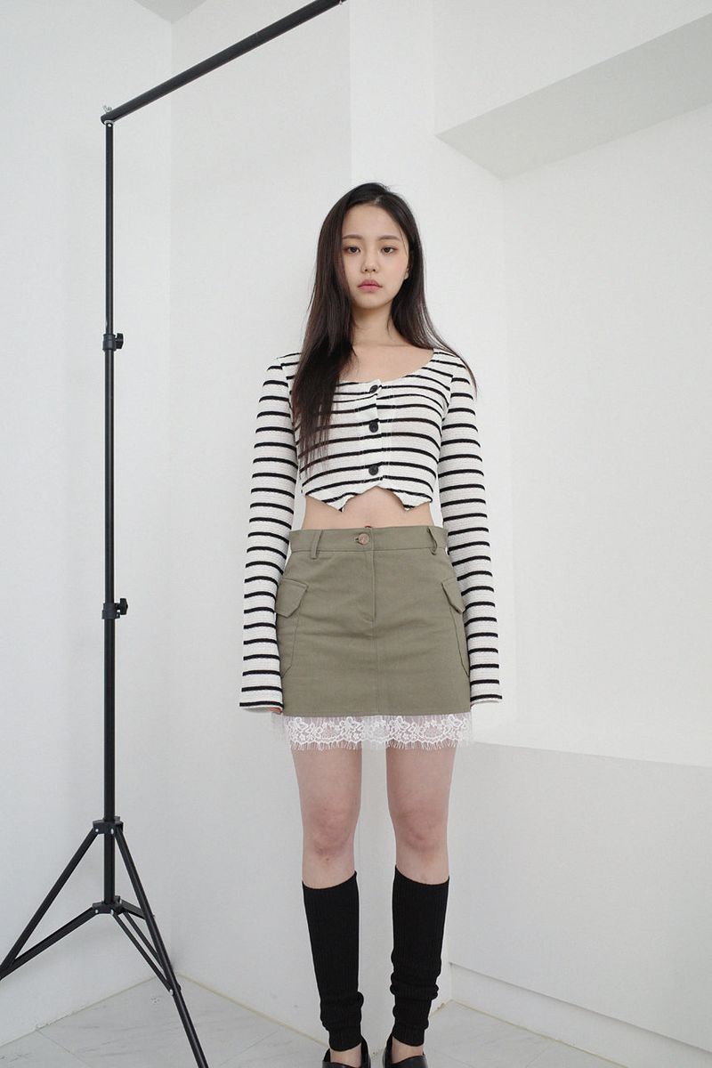 tipssy（ティプシー）の「リーズクロップストライプカーディガン（）」