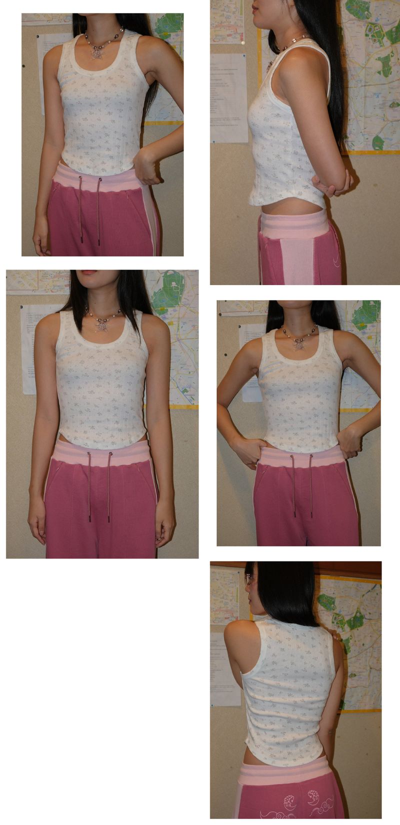 flower tank top white