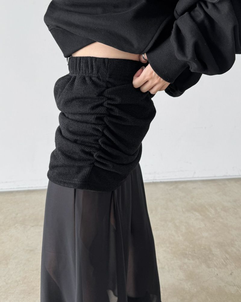 See through shirring skirt