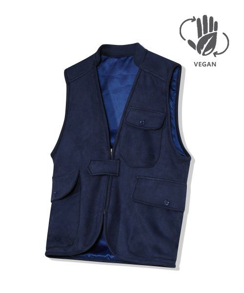 87-STAN025 [Vegan Suede] Multi-pocket Suede Best Navy