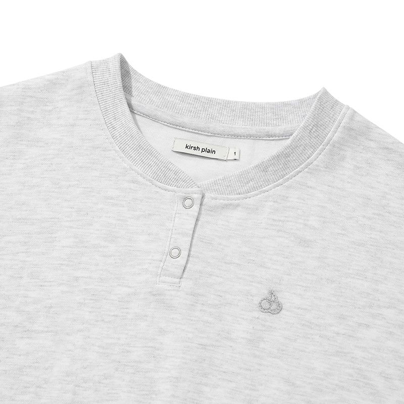 KIRSH PLAIN BUTTON POINT SWEATSHIRT [MELANGE GRAY]