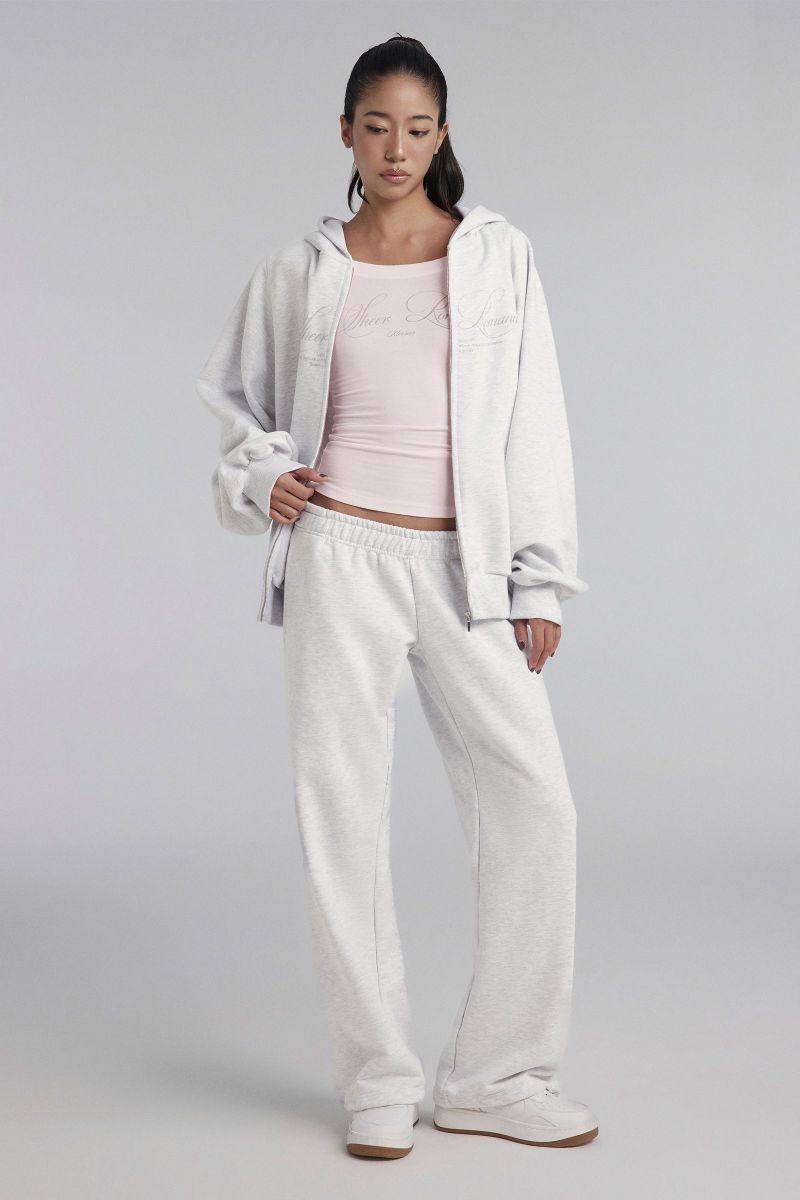Sheer Romance Relaxed Sweatpants, Gray
