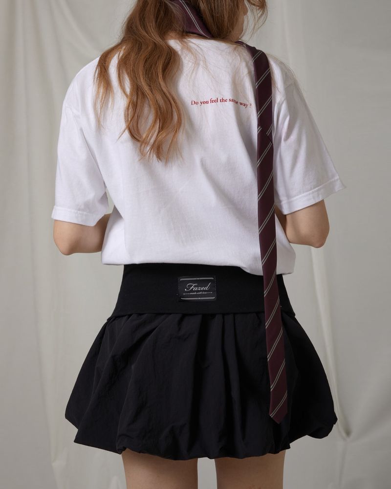 Folding puff skirt / black