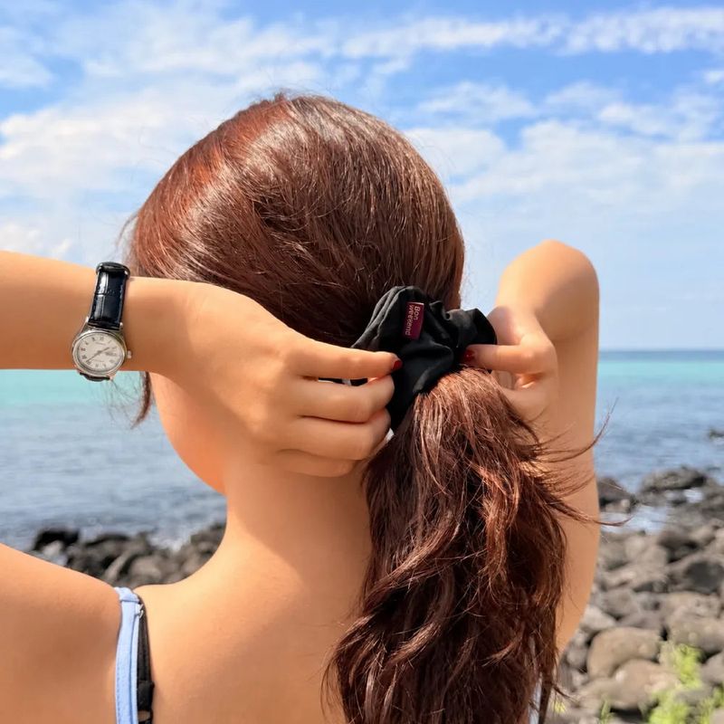 Eco-Friendly Ocean Black Scrunchie