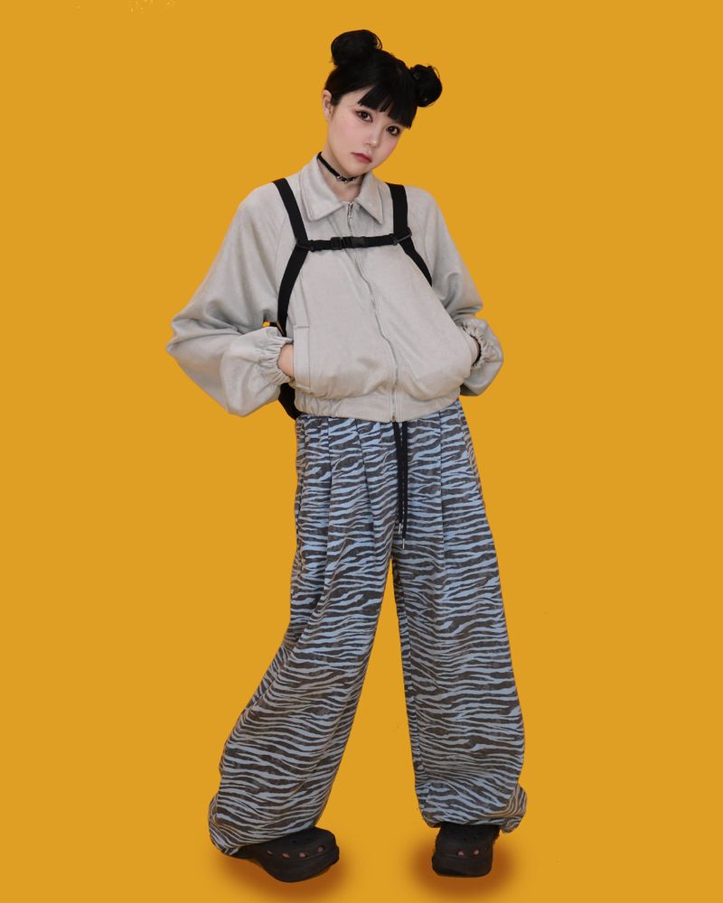 zebra banding pants - sky