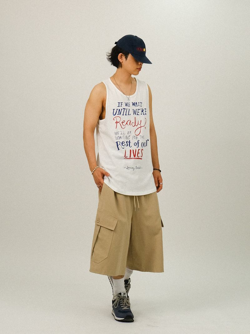 AD Cargo Back Printing Bermuda Banding Pants