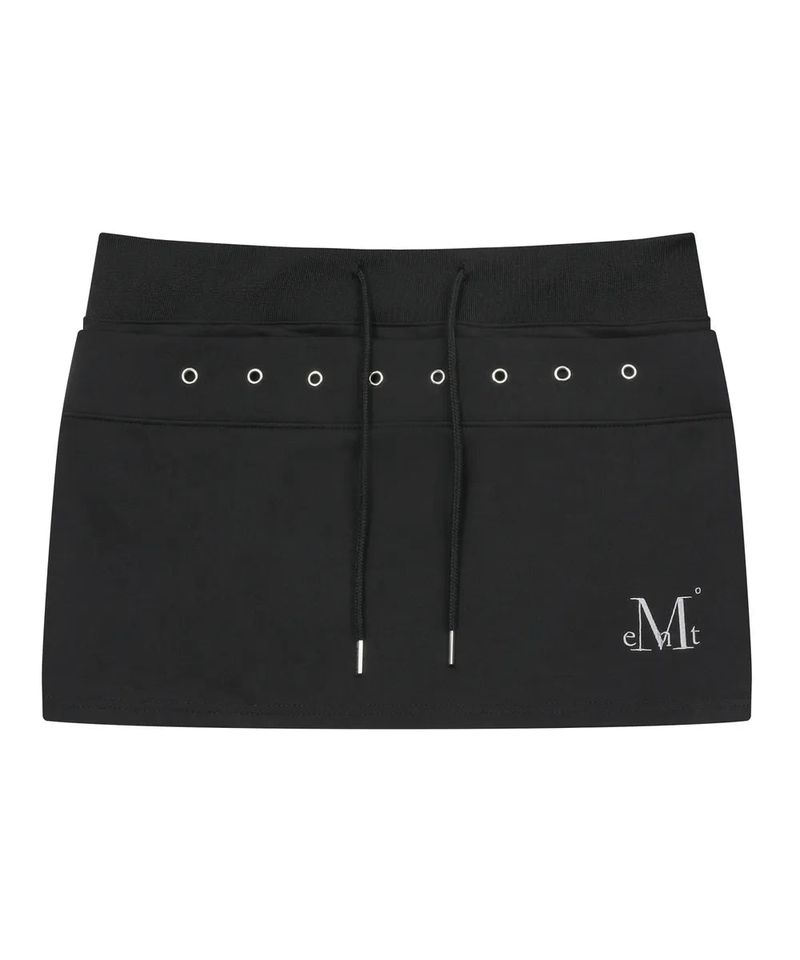 STRIA PUNCHING EYELET BANDING MINI SKIRT (2COLOR)