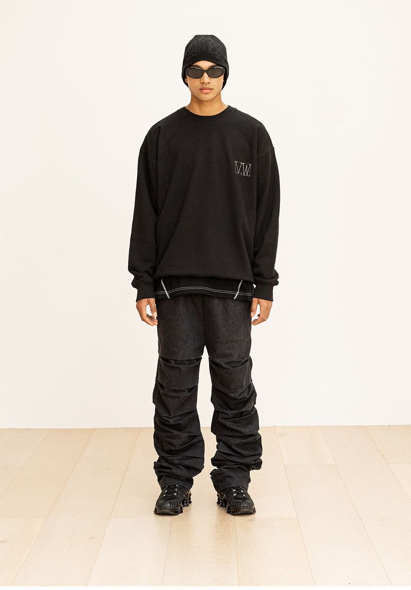 CRUMBLE DENIM PANTS