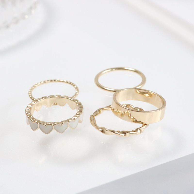 Swan Heart Layered Ring Set