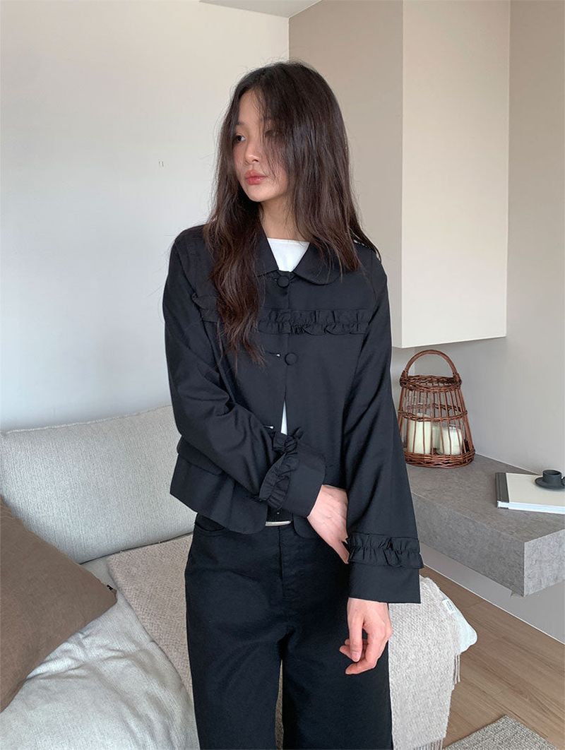 ROUND COLLAR FRILL JACKET (2C)