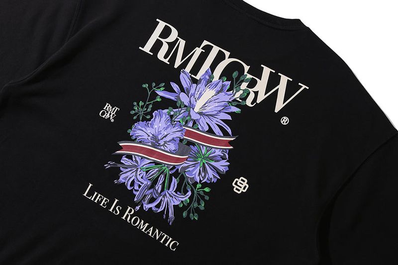FLOWER RIBBON SWEAT SHIRT_BLACK