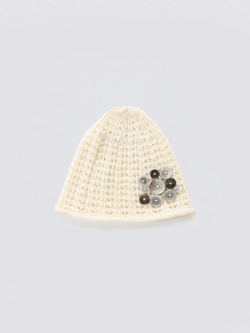 HOPESMORE（ホープスモア）の「Button Knit Beanie_Ivory（Hats）」