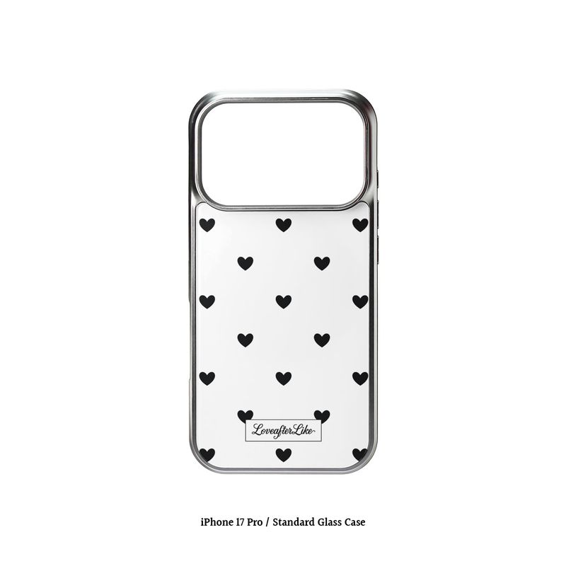 [MADE]black love dot Standard Glass phonecase