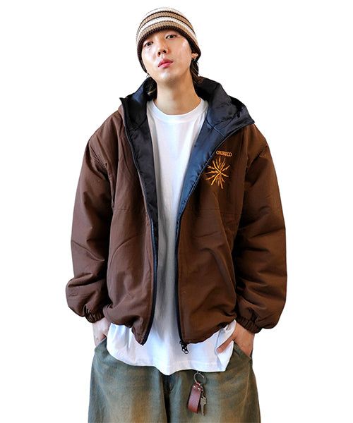 Oversized Two-Way Washed Puffer Jacket (6oz)