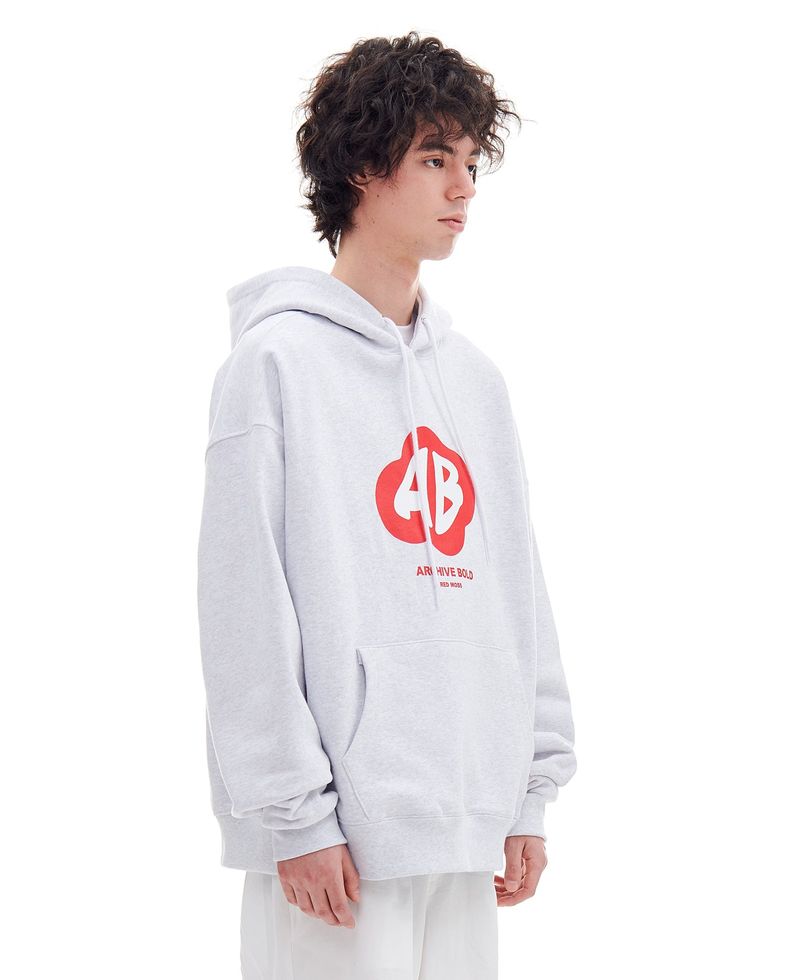 RED MOSS LOGO HOOD (LIGHT GRAY)