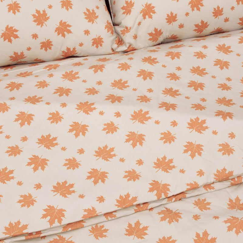 Dust-Free Maple Pattern - Orange Duvet Cover - Q size