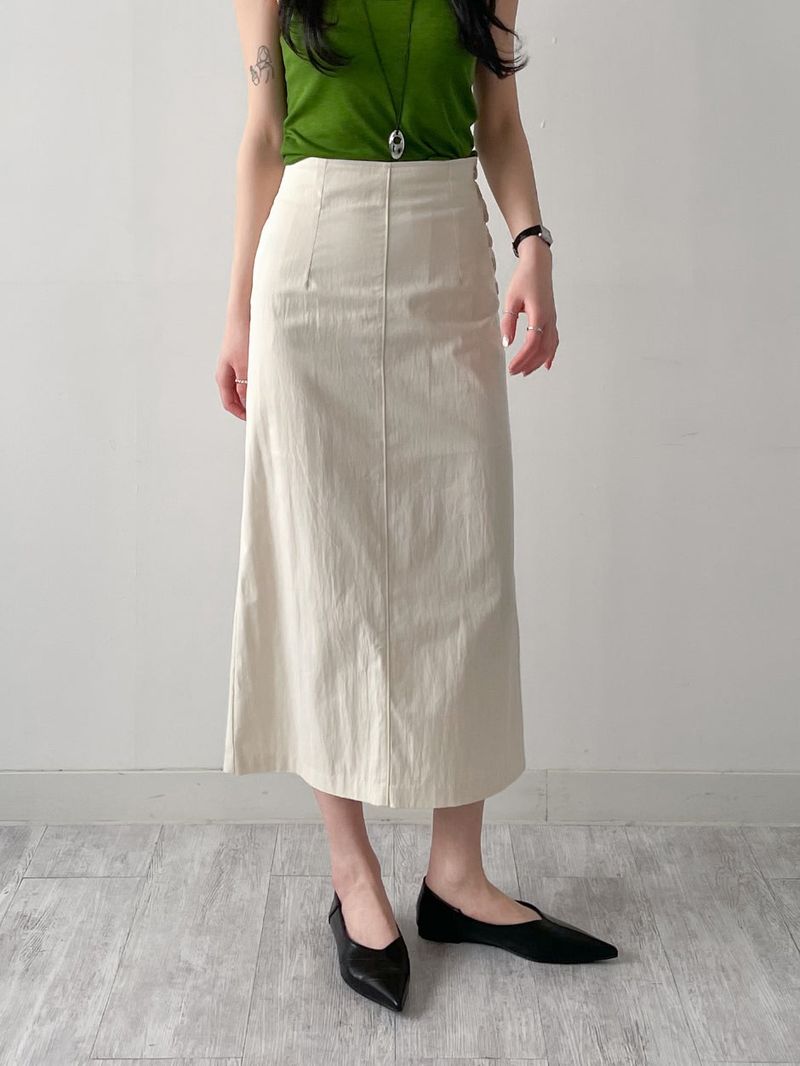 INCHANT ME(インチャントミー)の「Cookie Button H-Line Long Skirt(Skirts)」