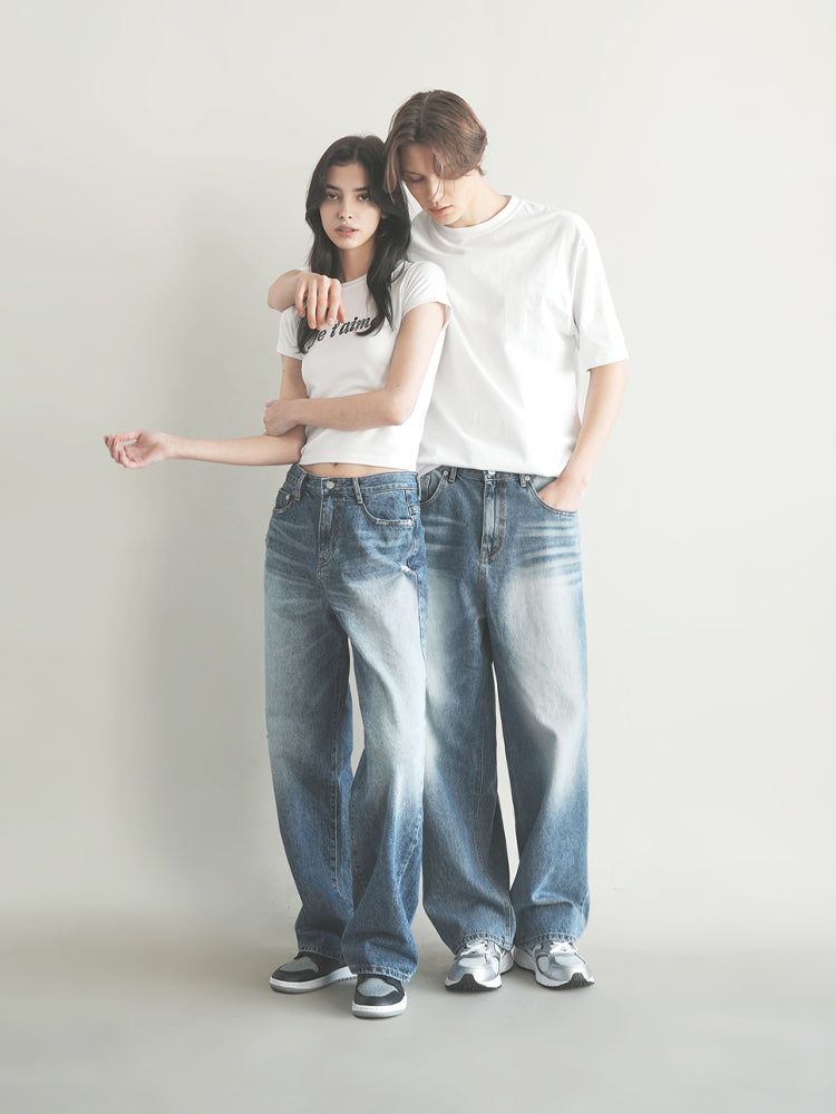 M194 BRUSH WIDE DENIM PANTS_DEEP BLUE