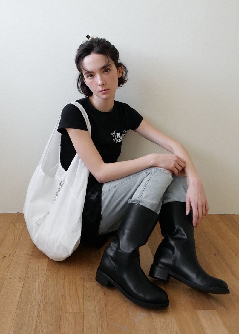 Airy Folding Hobo Bag_White