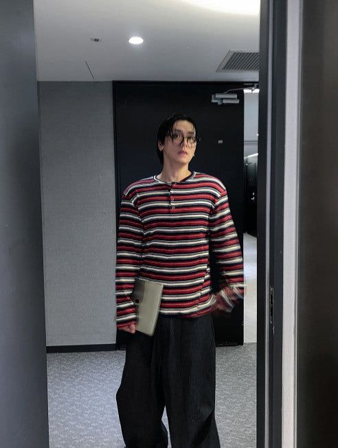 HOLY IN CODE(ホーリーインコード)の「No.0872 stripe HENRY NECK T (3color)(Tops)」