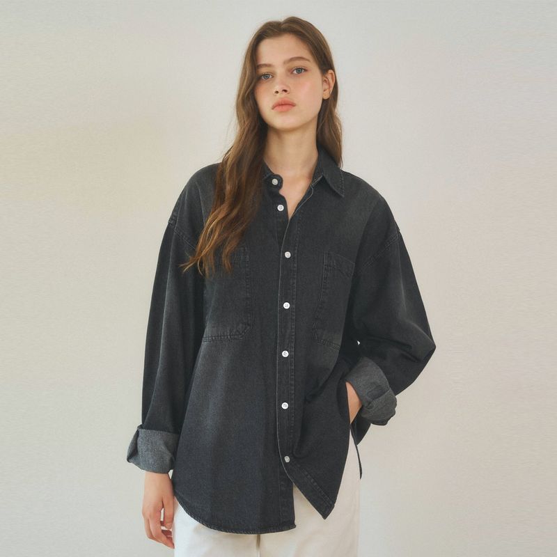 WEDNESDAYOASIS（ ウェンズデイオアシス）の「ソフトタッチウォッシュデニムシャツ_3Color（トップス）」