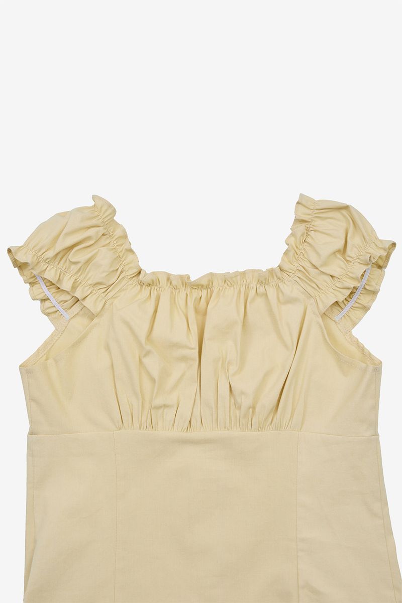 Maria frill puff blouse